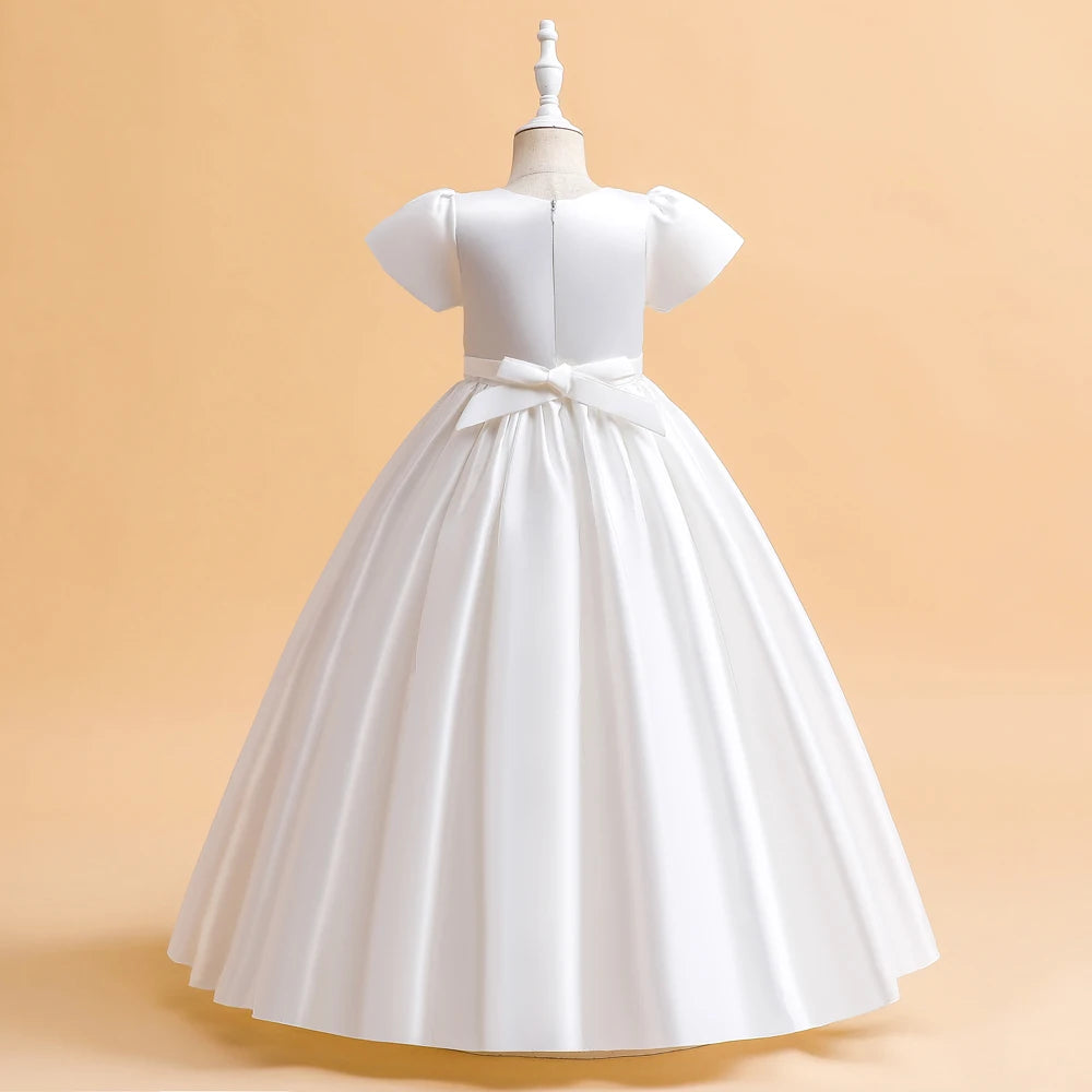 Elegant Bridesmaid Dresses For Girls Wedding Party Gown White Communion Ceremony Long Evening Dress Kids Summer Clothes