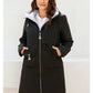 Women's jacket spring zipper long trench hooded outwear parka coat