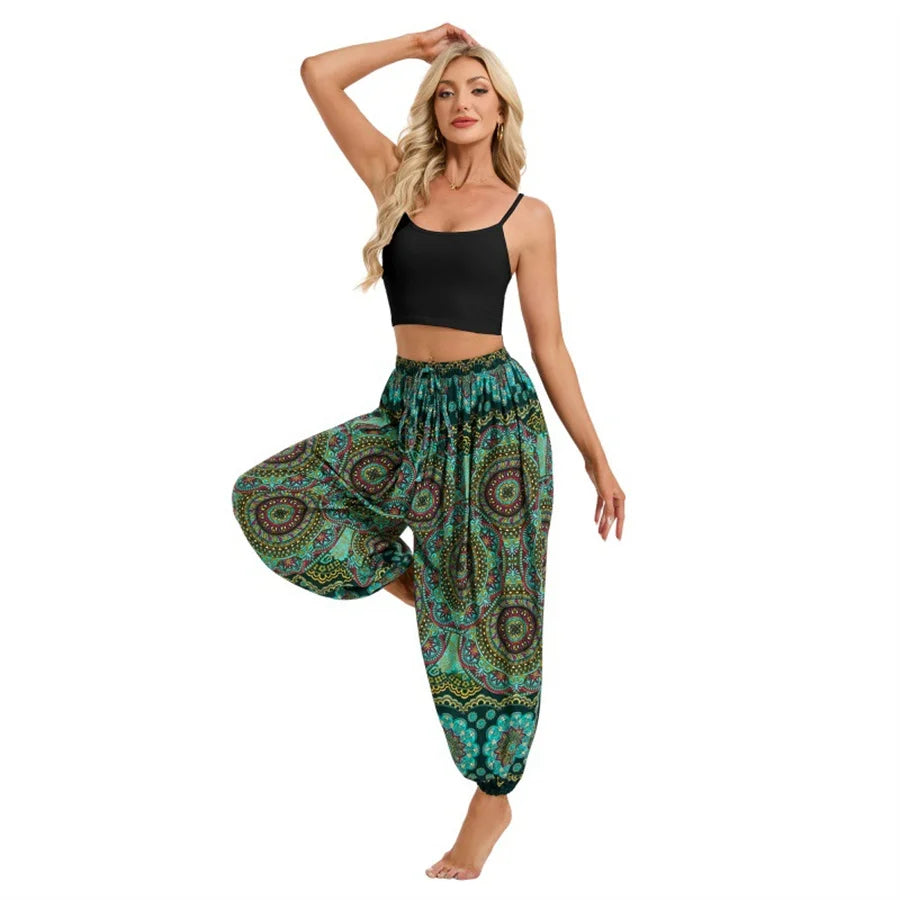 Boho Yoga Pants Women Hippie Harem Printed Dye High Waist Beach Wear The Clothing Company Sydney
