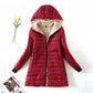 Women's Jacket Winter Mid Length Hooded Fit Plus Fleece Cotton Padded Coat Warm Lamb Fleece Parkas Winter Jackets