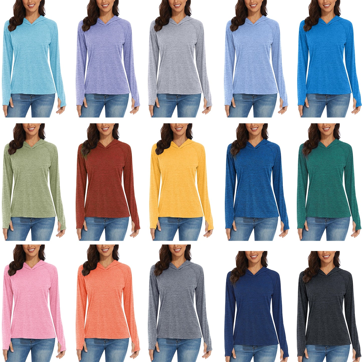UPF50+ Breathable Long Sleeve Hoodie T-shirts Women's Sun/UV Protection Casual Hooded T shirts Outdoor Sports Pullover The Clothing Company Sydney