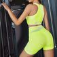 Yoga Set Sport Bra and Shorts fluorescent Gym Set 2 Piece GYM Workout Sportwear Padded Vest Fitness Suit The Clothing Company Sydney