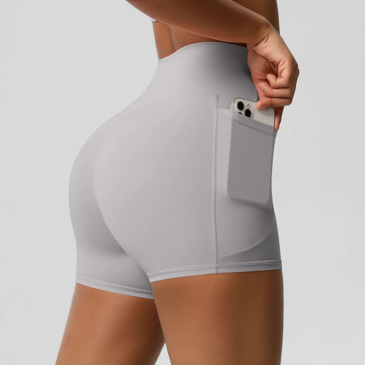 Women's Pocketed Yoga Legging Shorts Squat Proof High Waist Fitness Quick Drying Cycling Workout Gym Shorts
