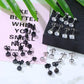 3-8mm Small Black Silver Colour Earrings Stone CZ Crystal Ear Studs Surgical Steel Cubic Unisex Accessories