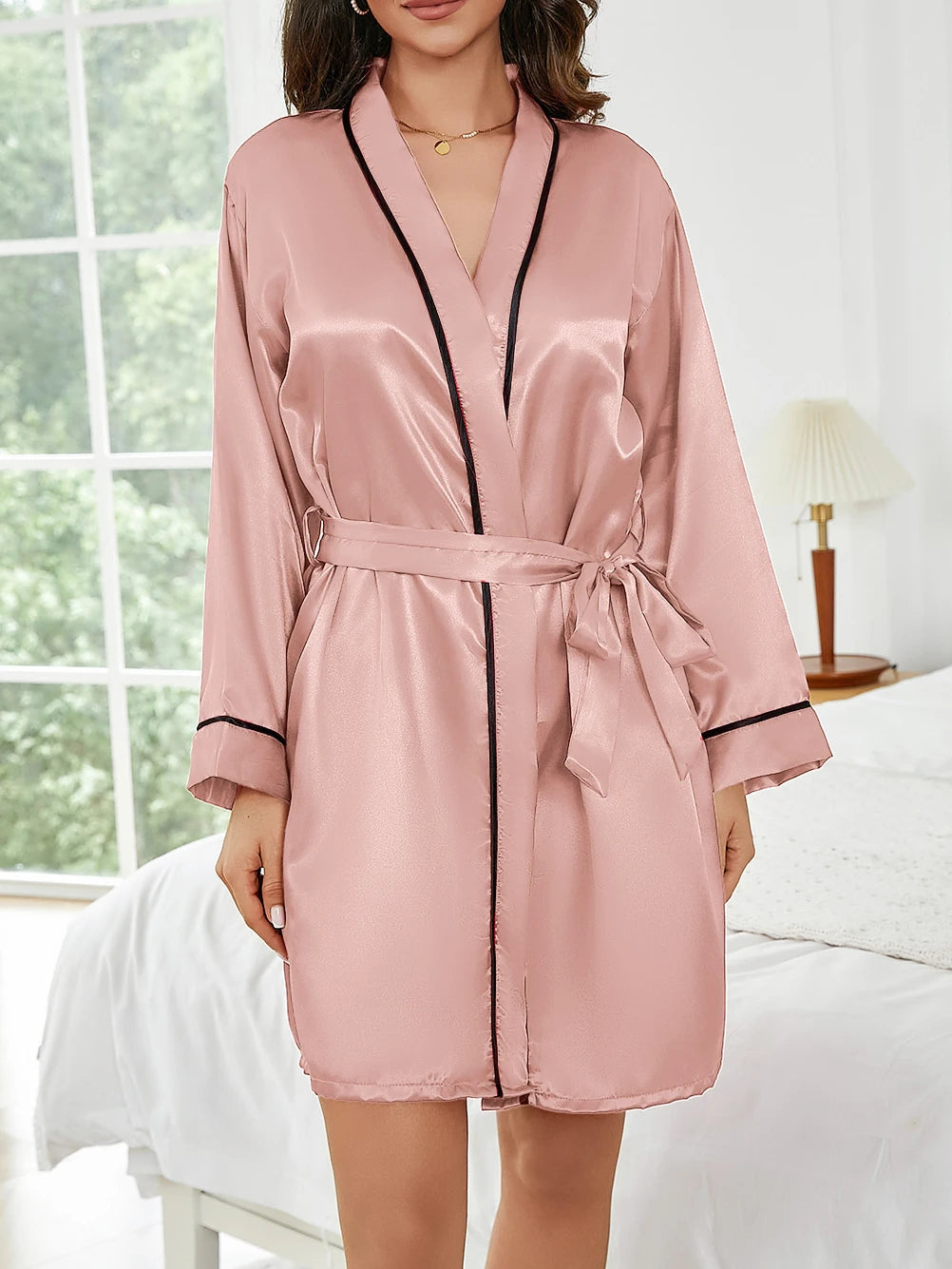 Womens Summer Thin Home Sleepwear Casual Bathrobe Fashion Nightwear Short Robe The Clothing Company Sydney