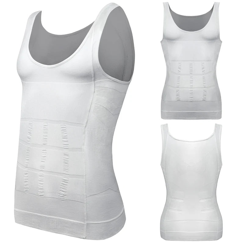 Men's Body Shaper Vest Shirt Abs Gym Workout Compression Tank Top Sleeveless Shapewear