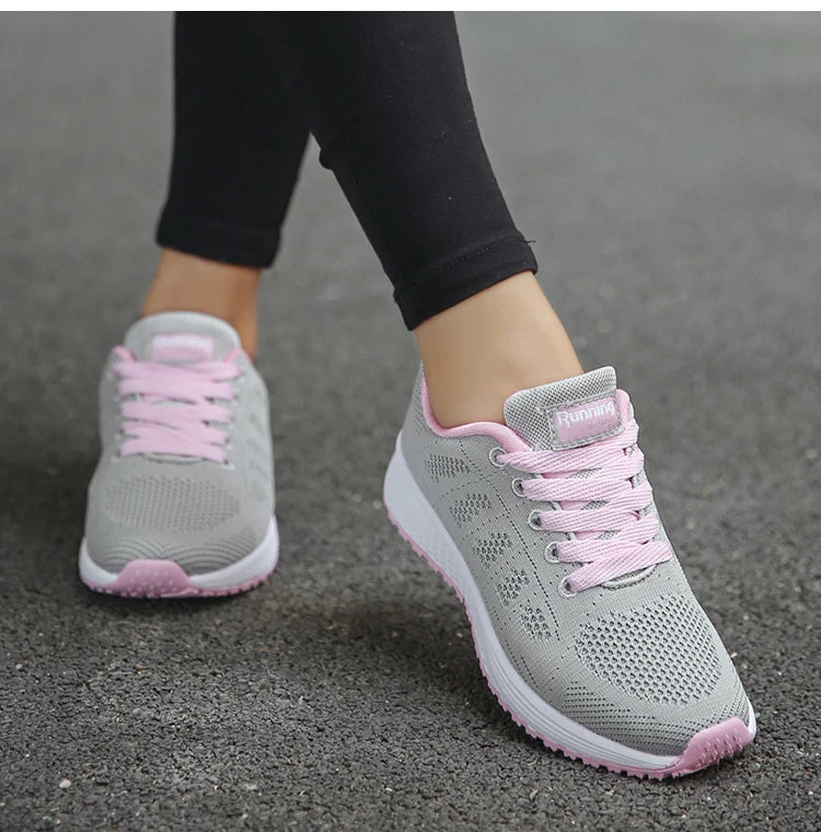 Women's Flats Fashion Lightweight Lace Up Round Toe Sneakers Walking Shoes The Clothing Company Sydney