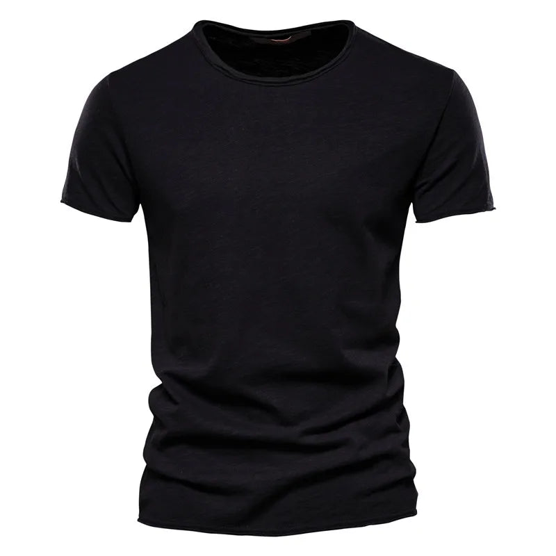 100% Cotton Men's T-shirt Casual Soft Fitness Summer T-shirts O-Neck Short Sleeve Top