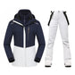 Women's Ski Suit Winter Waterproof Warm Hooded Windproof Raincoat Snow Pants Outdoor Snowboard Wear Set Skiing Overalls