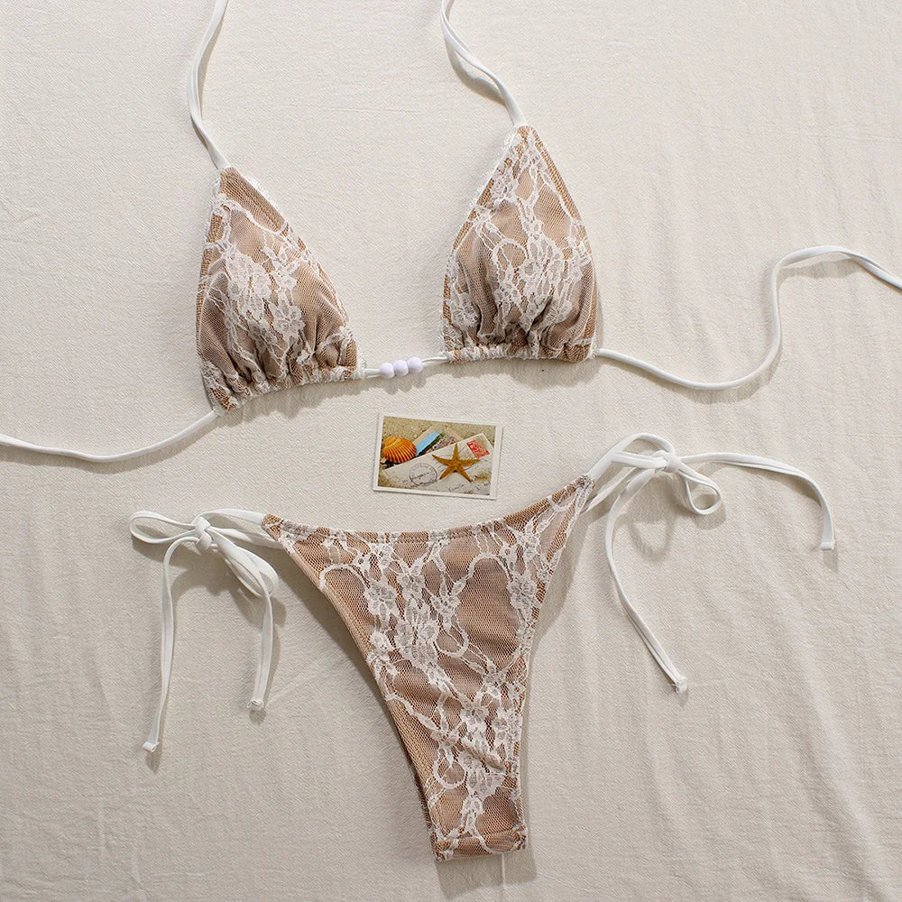 2 Piece Micro Bikini Swimsuits Swimwear Lace Brazilian Bikini Set Thong Swim Suits Solid Beachwear The Clothing Company Sydney