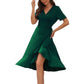 Short Sleeve Ladies Summer Ruffle Hem Slim Wrap Dresses With Belt The Clothing Company Sydney