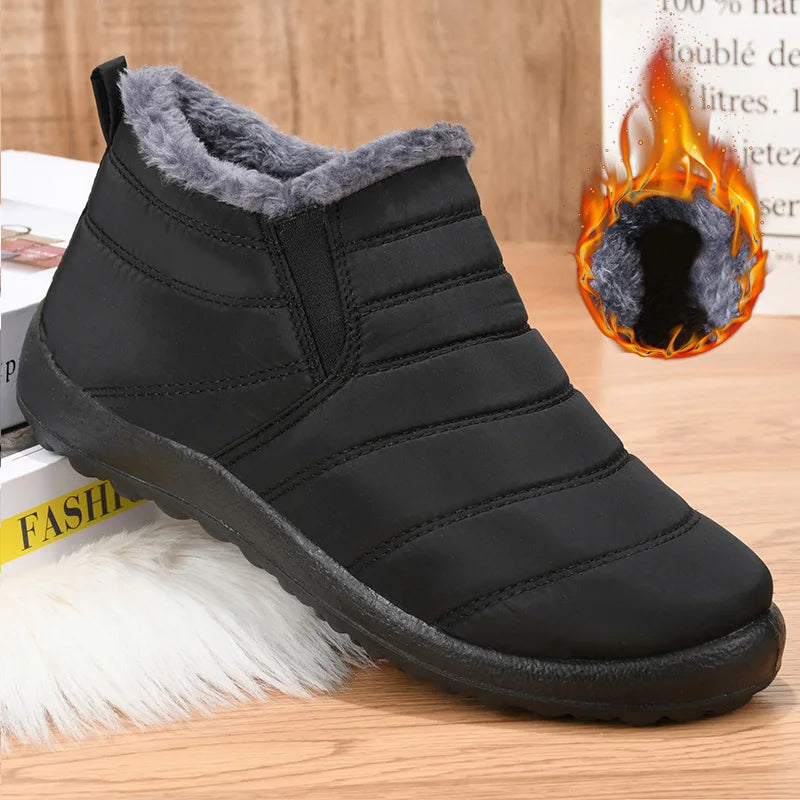 Women’s Fur Snow Boots – Waterproof Slip-On Ankle Shoes The Clothing Company Sydney