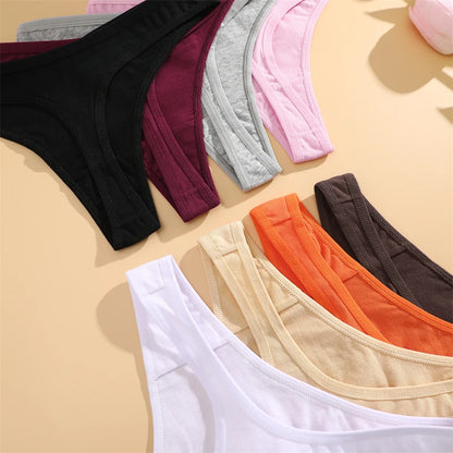 3 Pack Cotton Seamless Panties Comfort Underwear Women Low Waist Breathable Thongs Solid Sport G-String Soft Lingerie