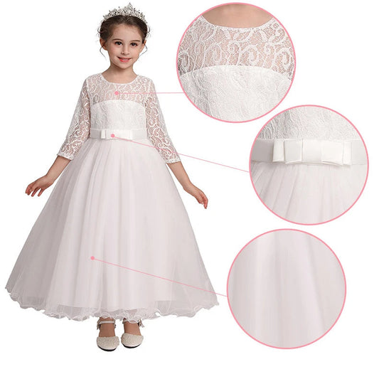 Baby Girl Princess Party Ball Gown Wedding White Kids Christmas Bridesmaid Costume Girl Birthday Party Dress The Clothing Company Sydney