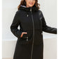 Women's jacket spring zipper long trench hooded outwear parka coat