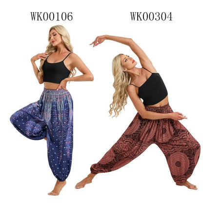 Boho Yoga Pants Women Hippie Harem Printed Dye High Waist Beach Wear The Clothing Company Sydney