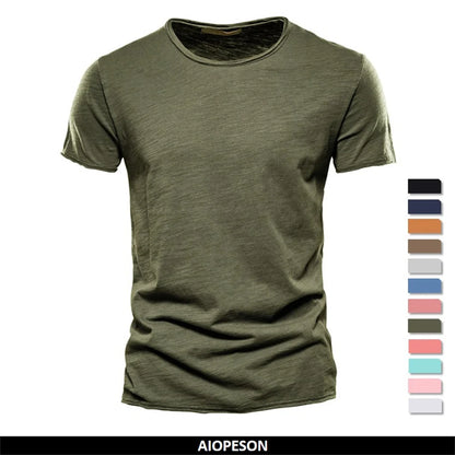 100% Cotton Men's T-shirt Casual Soft Fitness Summer T-shirts O-Neck Short Sleeve Top