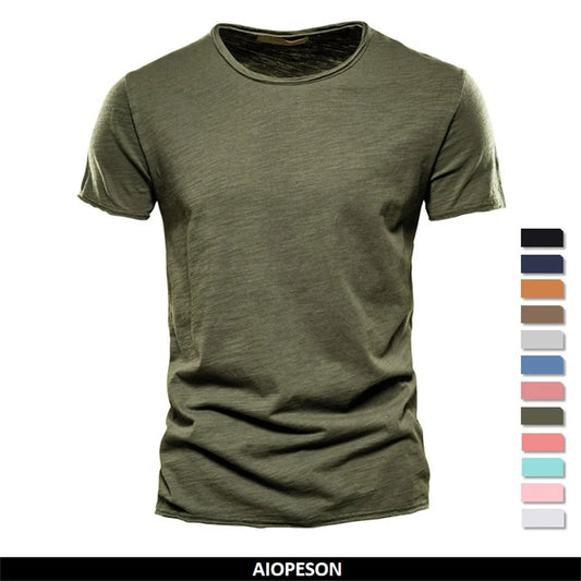 100% Cotton Men's T-shirt Casual Soft Fitness Summer T-shirts O-Neck Short Sleeve Top