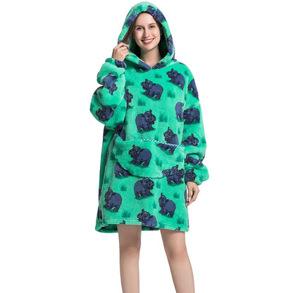 25 Style Cartoon Oversized Hoodie Sweatshirt Women Printed Wearable Blankets Fleece Warm Kids Sleepwear Lazy Giant Hooded Blanket The Clothing Company Sydney