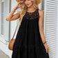 Hollow Lace Patchwork Halter Neck Women A Line Dress Summer Casual Solid Color Loose Beach Holiday Sundress The Clothing Company Sydney