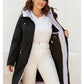 Women's jacket spring zipper long trench hooded outwear parka coat