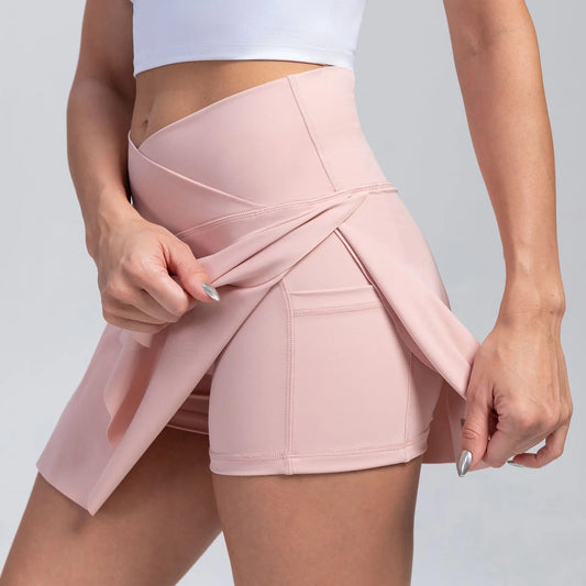 Women's Pleated Tennis Skirt with Pockets Shorts Athletic Skirts Crossover High Waisted Athletic Golf Badminton Skorts Workout Sports Skirts The Clothing Company Sydney