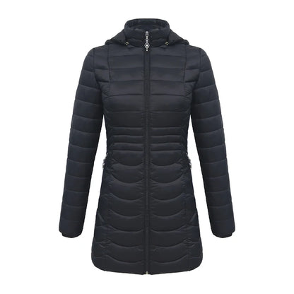 Winter Ultralight Warm Long Parka Coat Hooded Women Outdoor Padded Cotton Clothing Outerwear Jacket