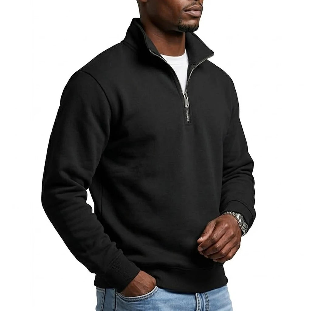 Mens Zipper Sweatshirts Spring Quarter Zip Pullover Half Zipper Hoodie Gym Autumn Solid Sweatshirt Jumper