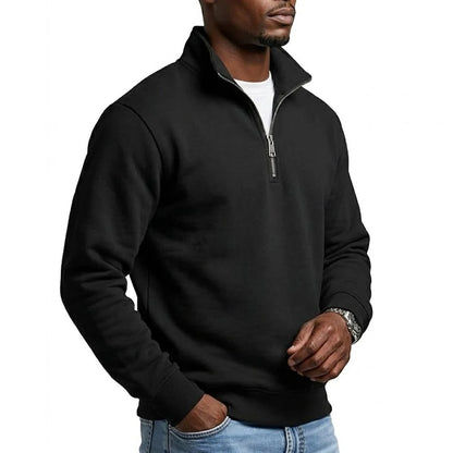 Mens Zipper Sweatshirts Spring Quarter Zip Pullover Half Zipper Hoodie Gym Autumn Solid Sweatshirt Jumper