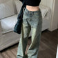 Vintage Baggy Straight Denim Trousers Y2K High Waist Loose Wide Leg Jeans Women Streetwear All-Match Casual Pants