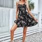 Floral Print Short Dress Women Summer Backless Beach Sundress Casual Sleeveless Lace-up Dresses