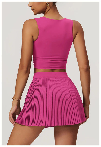 Two Piece Women's Yoga Sports Indoor Outdoor Fitness Tennis Yoga Skirt