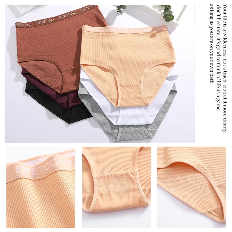 Women's Seamless Cotton Briefs Women Plus Size Panties Solid Color Breathable Underwear Low Waist Soft Lingerie Undies