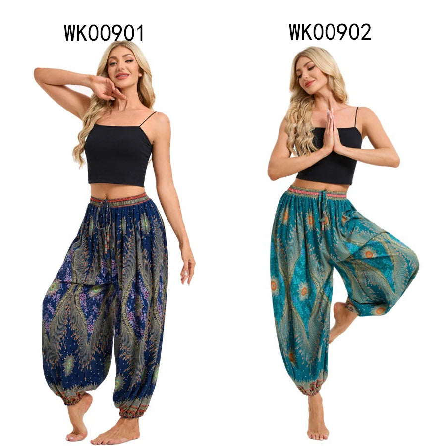 Boho Yoga Pants Women Hippie Harem Printed Dye High Waist Beach Wear The Clothing Company Sydney