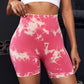 Tie Dye Yoga Shorts Marble Gym Shorts Women Push Up Sports Shorts Fitness Tights Breathable High Waist Booty Shorts The Clothing Company Sydney