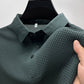 Summer Men's Lop-up Hollow Short-sleeved Polo Shirt Ice Silk Breathable Business Fashion T-Shirt Male Top The Clothing Company Sydney