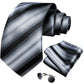 Designer Striped Silk Classic Ties For Men Wedding Accessories Gift For Men Neck Tie Set Pocket Square Cufflinks Set