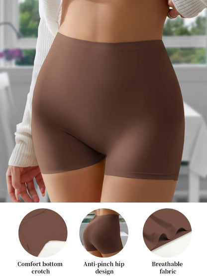 Women's Seamless Ice Silk Solid Biker Leggings Sports Yoga Pants Shorts
