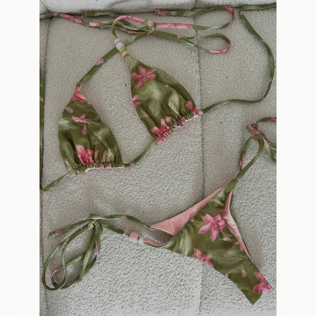 2 Piece Micro Bikinis Women Swimsuit Swimwear Floral Thong Bikini Set Bathing Suit Swimming Suit Beachwear