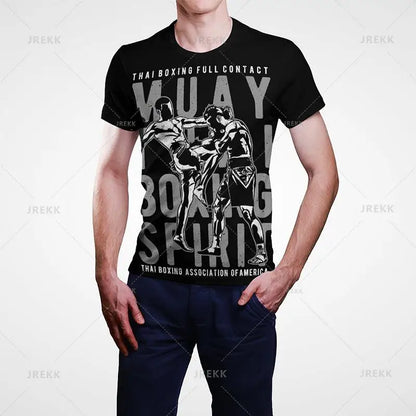 Muay Thai Gym Graphic T Shirt For Men Women Kids 3D Thai Boxing Sports Printed Tee Shirts Streetwear Short Sleeves Quick Dry Top - The Clothing Company Sydney