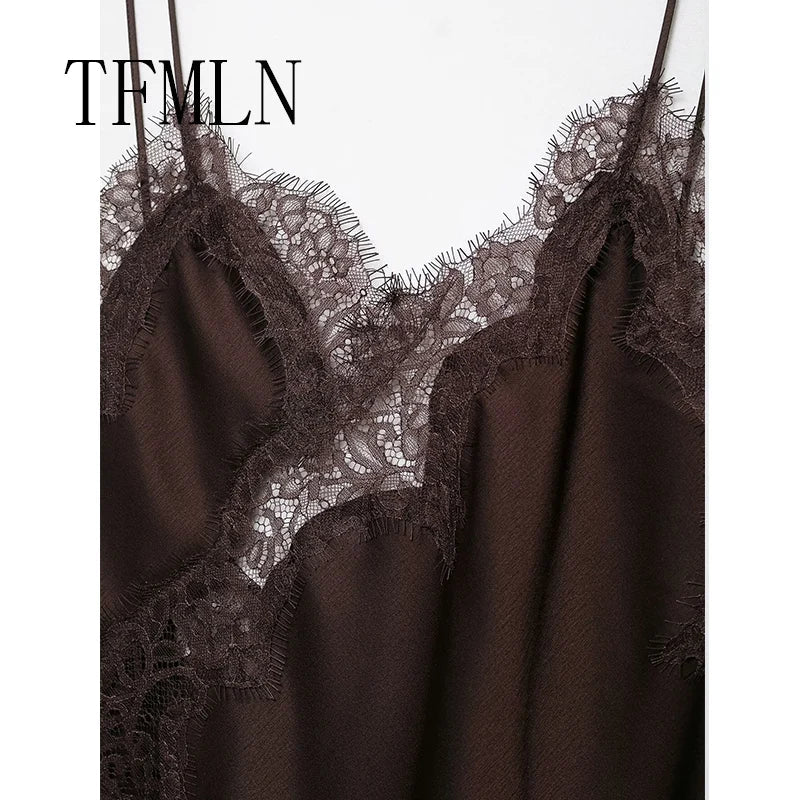 Lace Splicing Summer Sleeveless Asymmetry Dress Backless Slim Women's Party Sling Mini Dress The Clothing Company Sydney