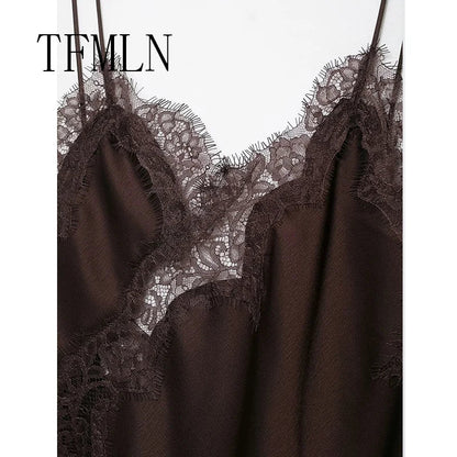 Lace Splicing Summer Sleeveless Asymmetry Dress Backless Slim Women's Party Sling Mini Dress The Clothing Company Sydney