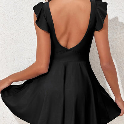 Women's Swimsuit Bikini Ruffle Skirt One Piece Whole Swimwear Bathing Suits - The Clothing Company Sydney