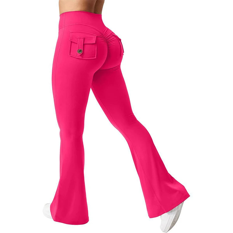 Flared Gym Push Up Impact Leggings Hip Lifting Running Workout Pocket Quick-Dry Yoga Pants The Clothing Company Sydney