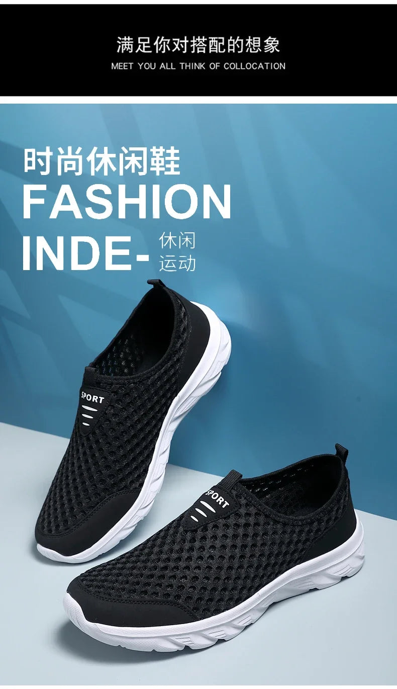 Lightweight Casual Breathable Slip on Male Casual Sneakers Anti-slip Men's Flats Outdoor Walking Shoes