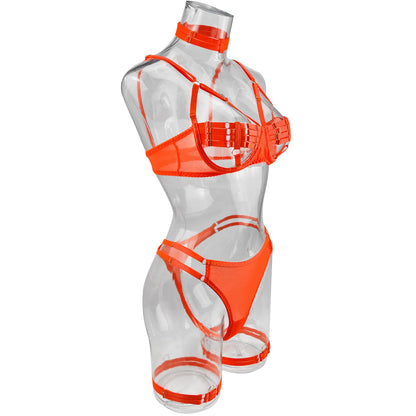 5-Piece Costume Hollow Underwear Sensual Open Bra Outfits Lingerie Set - The Clothing Company Sydney