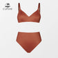 2 Piece Shiny Brick Red High Waist Bikini Sets Swimsuit  V-neck Two Pieces Beachwear Bathing Suit Swimwear The Clothing Company Sydney