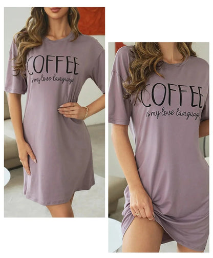 Women's Nightdress Short Sleeve Cartoon Nightgowns Sweet Casual Sleepwear Pyjamas Sleepdress The Clothing Company Sydney