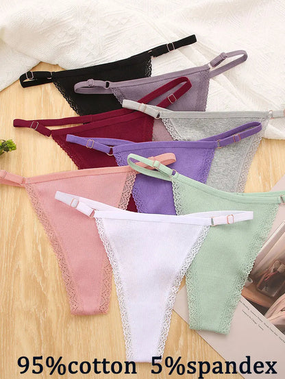 5 Pack G-string Panties Cotton Women's Underwear  Adjustable Waist Pantys Bikini Thongs Lingerie The Clothing Company Sydney