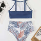 Light Purple High Waist Bikini High Neck Swimsuit Female Two Piece Swimwear Women Print Beach Wear Bathing Suit